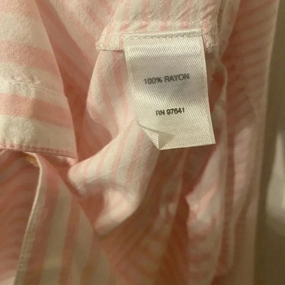 J. Jill pink and white button up casual blouse - Picture 7 of 7
